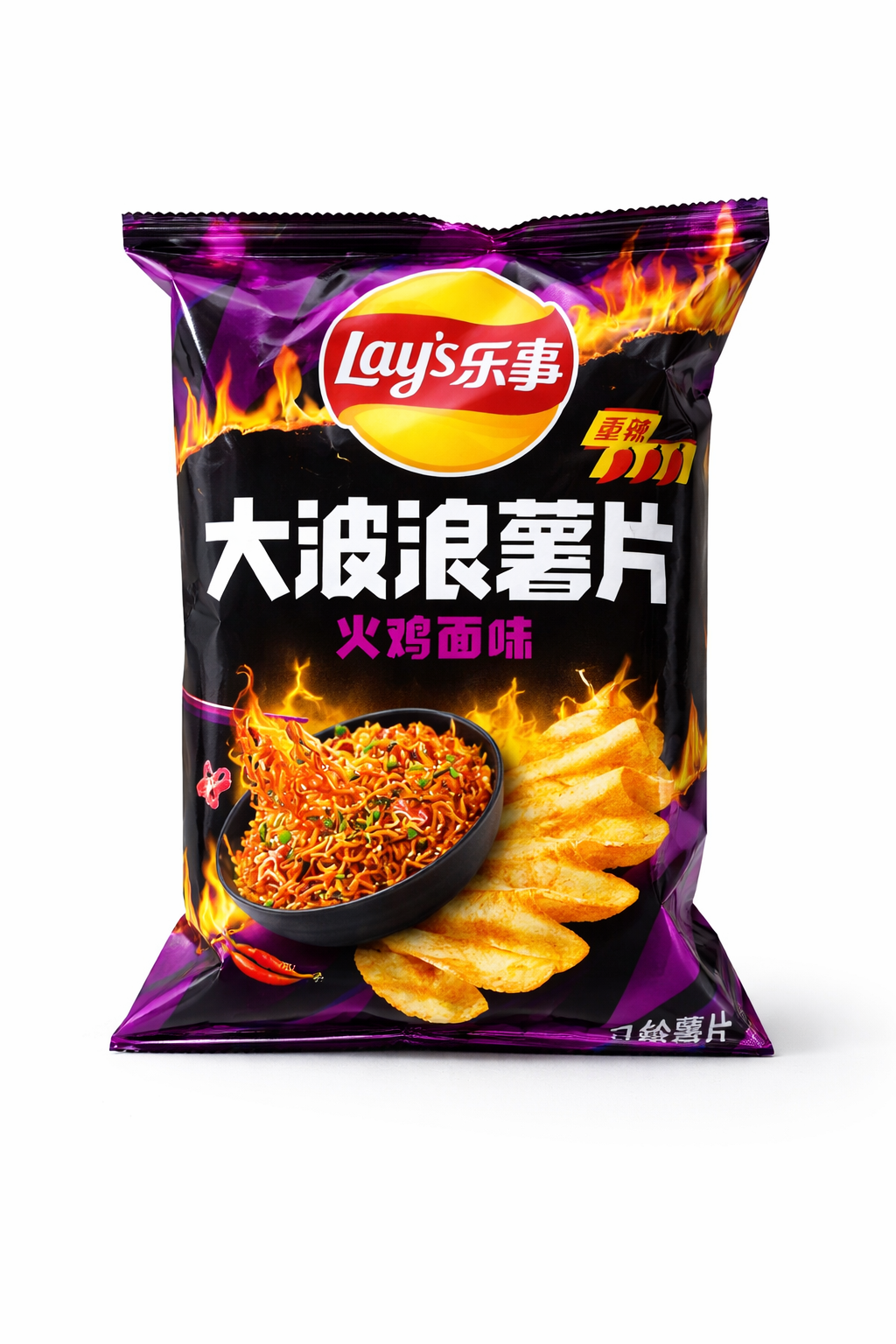 Чипсы рифлёные со вкусом острой куриной лапши Lay’s Big Wave, 70 г
