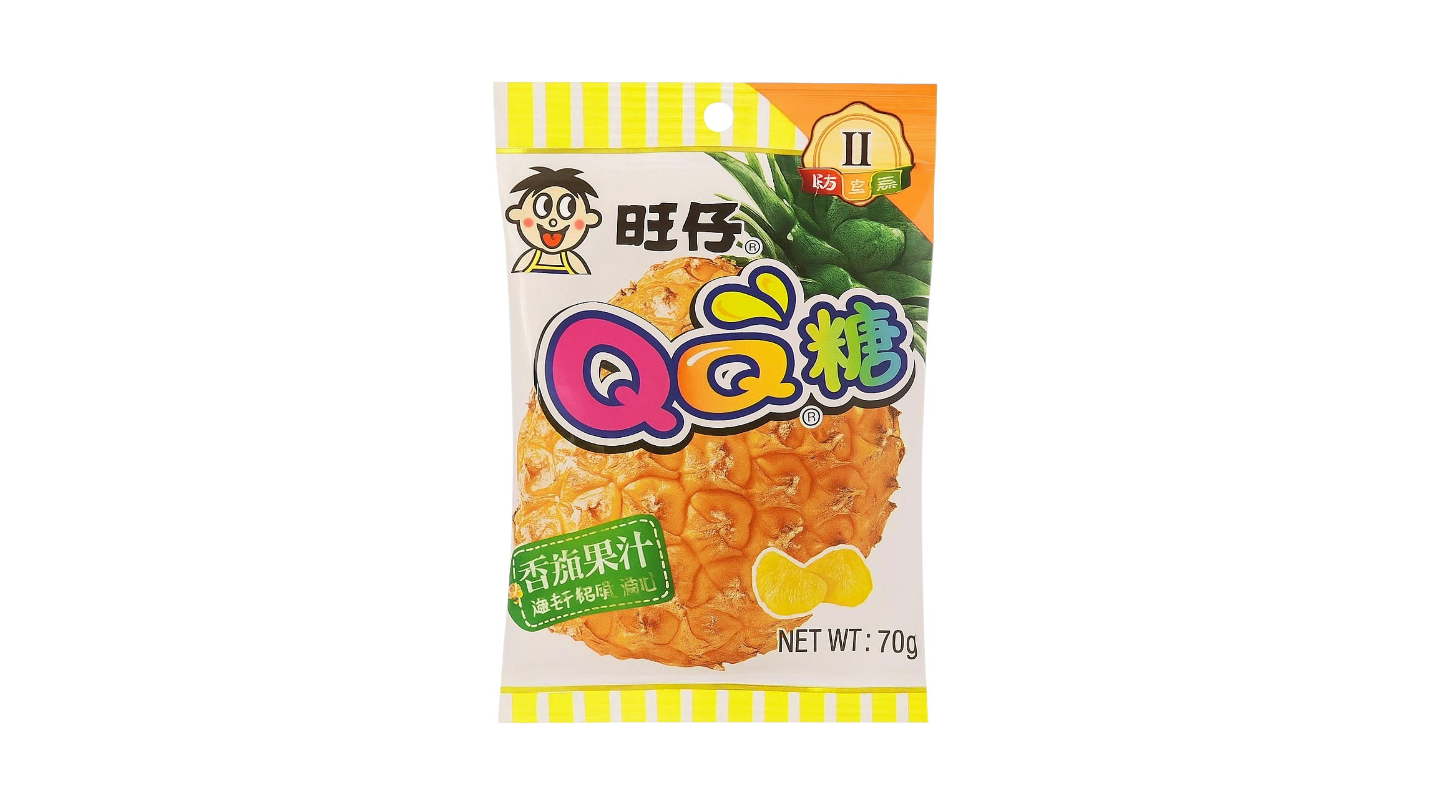 Конфеты жевательные QQ со вкусом ананаса Want Want 旺仔 70 г